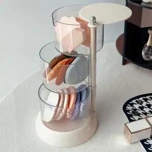 ( )3단 투명 화장대 퍼프 악세사리 정리함