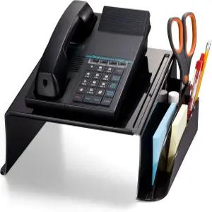 오피스메이트 전화 스탠드 노트북 검은색 플라스틱 컴퓨터 라이저 책상용 엘리베이터 12.5 x 10.125 5.25