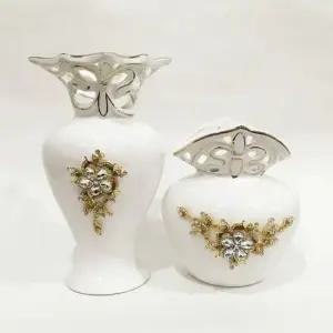 브로치 화병 1107 세트 도자기화병 인테리어화병 조화화병