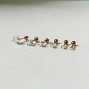 원석 오로라 반지 라운드 패션반지 6pcs 피어싱