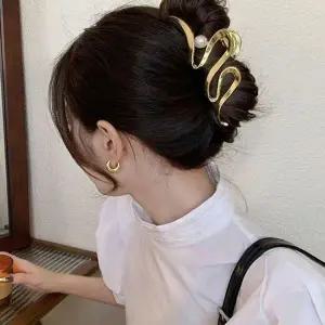 물결 진주 집게핀 ELH047 천지애 쥬얼리 여왕 헤어핀 집게핀 여왕