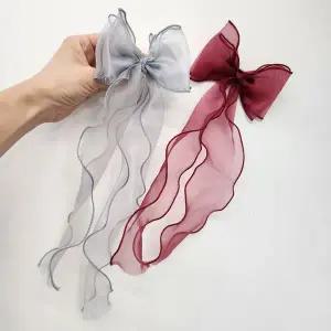 왕리본 쉬폰 집게핀