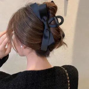 데일리 무광 집게핀 유광 리본 헤어집게 반묶음 올림