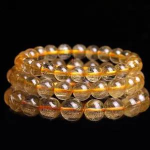 원석 수정 팔찌 크리스탈 황금 석회수