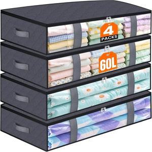 침대 밑 수납함 4개 세트 담요 보관 가방 신발  정리 공간 절약형 (침실용)