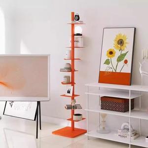 패션 잡지 공간 절약 디스플레이 선반 회전 책장 바닥 거실 코너 주최자