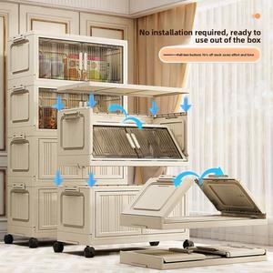 가정용 수납장 두꺼운 옷장 플라스틱 옷걸이 침실 캐비닛 사물함 접이식 다층