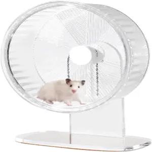 초침묵 햄스터 운동 휠 거빌 마우스 또는 기타 작은 동물을 위한 높이 조절 스탠드가 있는 조용한 스핀