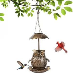 야외 다람쥐 방지용 ZQMHJT 태양광 조류 공급기 램프가 장착된 야생 유인 및 정원 꾸미기에 적합