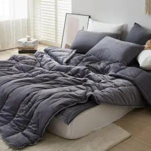 구스이불 더크린 비비 극세사 차렵이불 Q차콜