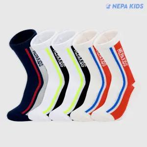 네파 키즈 알파인 클럽 스트라입 크루삭스 혼합 K 5팩 NPDACCRK-WB5