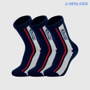 네파 키즈 알파인 클럽 스트라입 크루삭스 네이비/아이보리 K 3팩 NPDACCRK-NY/IV3