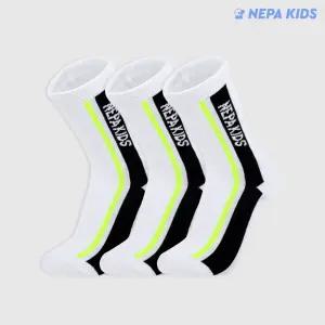 네파 키즈 알파인 클럽 스트라입 크루삭스 아이보리/블랙 K 3팩 NPDACCRK-IV/BK3