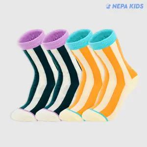 네파 키즈걸 볼드 스트라입 크루삭스 혼합 K 4팩 NPDGBCRK-WB4