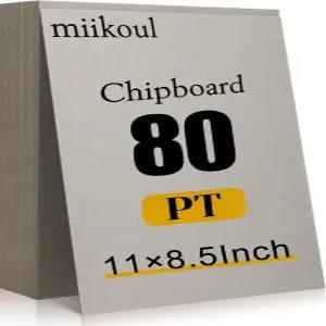 24개의 북 보드 80PT 0.086인치 두꺼운 바인더 칩보드 그레이 헤비 듀티 판지 시트 책 제본 커버 액자 백킹