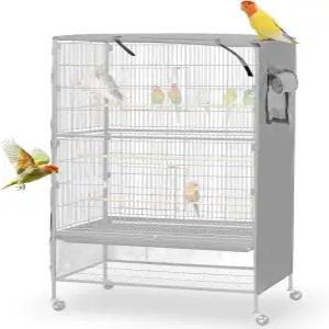 새장 커버 밤용 대형 조정 가능한 전면 커튼이 있는 암막 및 통기성 앵무새용 작은 동물용 제외