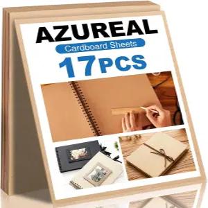 AZUREAL 골판지 시트 17P 칩보드 8.5 x 11 크래프트 보드 얇은 공예용 칩 DIY 프로젝트 제본 스크랩북 및