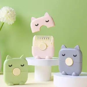 [셀러에이드]셀프 헤어 냥이 커팅빗 휴대용 앞머리 컷팅빗 다듬기 미용 가위