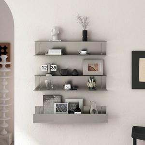 우아한 수납 선반 스테인리스 스틸 책장 아트 커피숍 미니멀리스트 벽걸이 펜던트 장식