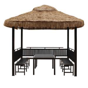 초가집캐노피 원두막 야외 정자 조립식 볏집 초가집 바베큐장 2.5x2.5 2.5x2.5m 주막 파고라