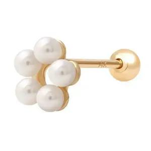 [셀러에이드]14K GOLD 진주 데이지 꽃 기본 골드 금 피어싱 아웃컨츠 귓볼피어싱