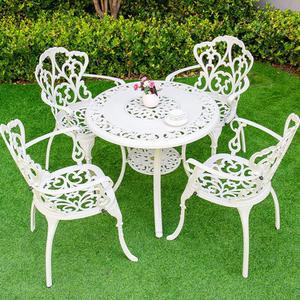 야외테이블의 철제 4인 화이트 의자 정원 4개 80테이블 편의점