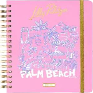 릴리 퓰리처 대형 월간 플래너 2025년 8월 - 2026년 12월 의제 및 캘린더 스티커 포켓 나선형 바인딩