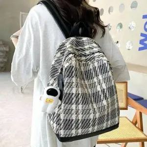 [패션] 체크 트위드 백팩 블랙 오피스 데일리 가벼운 가방