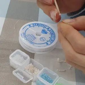 P1 비즈키링 팔찌만들기 우레탄줄 투명 0.4mm-WC5CE4B