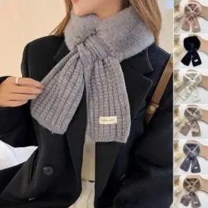 인조퍼 짧은 머플러 털 스카프 여성 가을 목도리