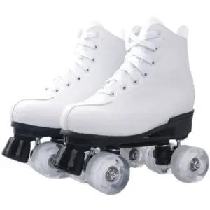 스케이트신발 바퀴 타입화이트 플래시 가죽 롤러스케이트