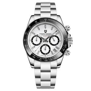 [미국배송] 파가니 디자인 남성용 쿼츠 워치 심플 스타일 고정밀 크로노그래프 방수 세라믹 베젤 스테인리스 스틸 체인