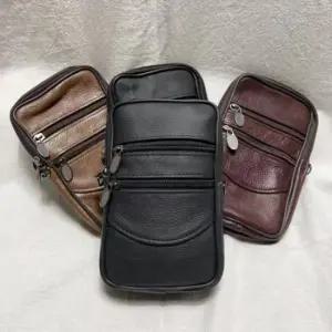 스마트폰 미니 힙색 가방 부드러운 크로스백 파우치 벨트백 소가죽