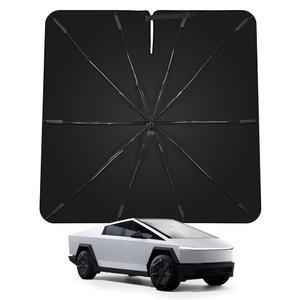 2024년형 2025 테슬라 사이버트럭용 윈드실드 선쉐이드 업그레이드 - 얼음 크리스탈 기술이 적용된 풀 커버리지 엄브렐러, 자외선 차단 및 열 감소, 사이버트럭 액세서리, 54''x 60''x 61''