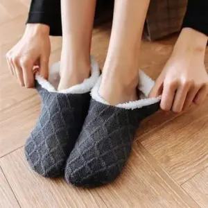 페이크삭스 덧신 발목 퍼 양털 양말 수면 여성용