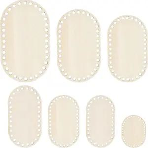 PH PandaHall 7 사이즈 천연 나무 바구니 바닥 타원형 빈칸 고체 코바늘 뜨개질 받침대 DIY 직조 용품 공예