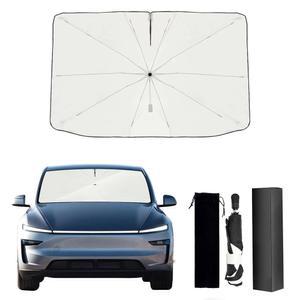 라즈빌레 2017-2026년 테슬라 모델 Y 3 S 선쉐이드, 휴대용 접이식 선쉐이드 액세서리, [나노 얼음 크리스탈 코팅] 자외선 차단 기능으로 실내를 시원하게 유지합니다(2017-2026년 / S용)