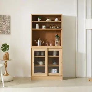 동서가구 빈티오 800 슬라이딩 유리수납장+유리상부장 세트 DF926463