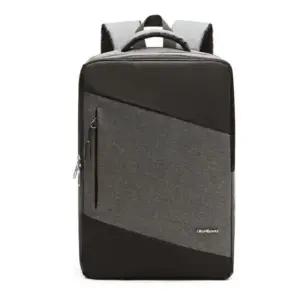 [패션] 학생 확장 노트북 스퀘어 백팩 블랙