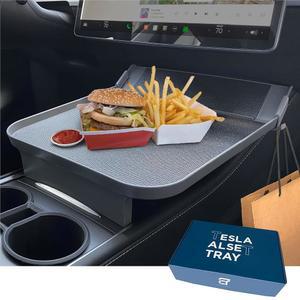 Ennovatools Tesla Model Y 3 액세서리 2020~2026, 오토파일럿, 로드 트립을 위한 차량용 식탁 알셋 트레이, 센터 콘솔 정리함. 안정성을 미끄럼 방지 매트. (트레이 전용)