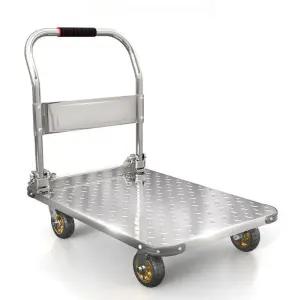 무소음 알루미늄 대차 바퀴 대형 스텐 손수레 접이식