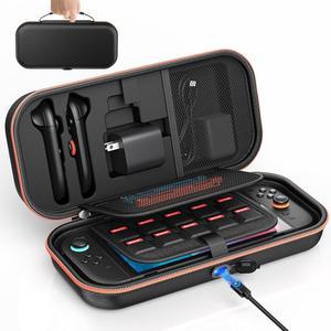 오토 [내부 충전] 닌텐도 스위치 2 2025 / OLED 어댑터 포함 스위치용 휴대용 케이스, 조이콘 보관용 22 게임 카드 콘솔용 여행용 케이스