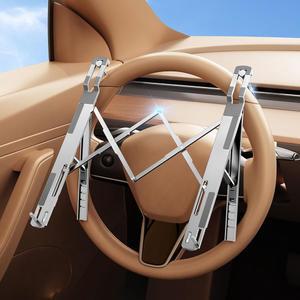 DICMKY 자동차 노트북 장착 스티어링 휠 트레이 홀더, 컴퓨터 태블릿용 높이 조절 가능한 카 데스크, 워크스테이션 액세서리 트럭 SUV Tesla용 접이식 휴대용 랩 스탠드