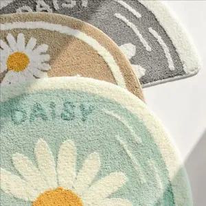 푹신한 극세사 발 매트 미끄럼 논슬립 발 매트 데이지 현관