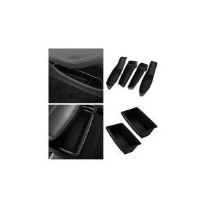 테슬라 모델 Y 주니퍼 2026 2025 액세서리 도어 측면 보관함 포켓 언더 시트 히든 오거나이저 TPE 재료용 샤데맥스 6PCS 차량 트레이
