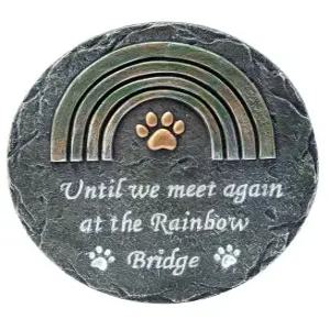 나프코 장식용 야외 반려동물 기념 정원 디딤돌 10인치 콘크리트 무지개 다리 수입