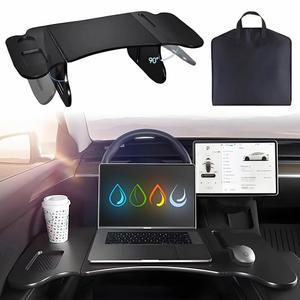 Tesla Model Y용 2 in 1 카 트레이, 스티어링 휠 데스크, 펜 홀더가 있는 마운트용 음료 홀더와 함께 식사할 수 푸드 다목적 여행용 자동차 액세서리