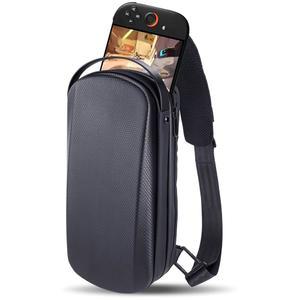 닌텐도 스위치 2 /ROG Xbox 앨리 X / 스팀 덱용 휴대용 케이스, 보관용 가방, 충격 방지 하드 쉘 보호 어깨 가슴 백팩, 포켓 핏 콘솔 및 일상용 액세서리 포함