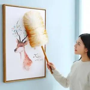 책상먼지 양털먼지털이 양모 먼지떨이개 먼지제거 솔 타조털