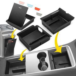 YHTAUTO 센터 콘솔 정리함 트레이는 Tesla Model 3 2021-2023 Y 2021-2024, 암레스트 서랍 정리함, 숨겨진 수납함, 트레이 PCS에 적합합니다